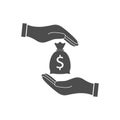 Bribe, bribery, corruption icon. Vector illustration, flat design