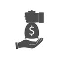 Bribe, bribery, corruption icon. Vector illustration, flat design