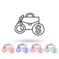 Bribe, briefcase multi color icon. Simple thin line, outline of corruption icons for ui and ux, website or mobile