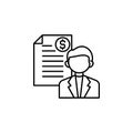 Bribe, contract icon. Element of corruption icon. Thin line icon for website design and development, app development. Premium icon