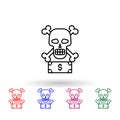 Bribe, corruption, skull multi color icon. Simple thin line, outline of corruption icons for ui and ux, website or mobile