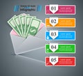 Bribe, envelope - Money business infographic.