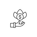 Bribe, hand, money icon. Element of corruption icon. Thin line icon for website design and development, app development. Premium