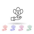 Bribe, hand, money multi color icon. Simple thin line, outline vector of corruption icons for ui and ux, website or mobile
