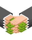 Bribe hands and money. Corruption Concept illustration Royalty Free Stock Photo