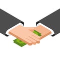 Bribe hands and money. Corruption Concept illustration Royalty Free Stock Photo