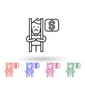 Bribe, jail multi color icon. Simple thin line, outline vector of corruption icons for ui and ux, website or mobile application
