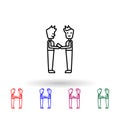 Bribe, man, money, contract multi color icon. Simple thin line, outline vector of corruption icons for ui and ux, website or