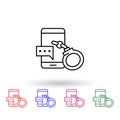Bribe, mobile phone, clamp multi color icon. Simple thin line, outline vector of corruption icons for ui and ux, website or mobile