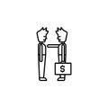 Bribe, money, contract icon. Element of corruption icon. Thin line icon for website design and development, app development.
