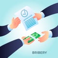 Bribery concept background, isometric style