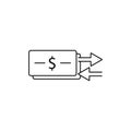 Bribery corruption fraud icon line isolated on clean background. Dollar concept drawing icon line in modern style