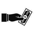 Bribery give money icon, simple style