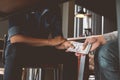 Bribery, Hands passing money under table, Corruption and bribery Royalty Free Stock Photo