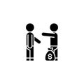 Bribery payment black icon concept. Bribery payment flat vector symbol, sign, illustration.