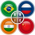BRIC Countries Buttons Royalty Free Stock Photo