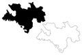 Briceni District Republic of Moldova, Administrative divisions of Moldova map vector illustration, scribble sketch Briceni map