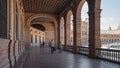 Brick arcades at Plaza de Espana, Seville, Andalusia, Spain Royalty Free Stock Photo