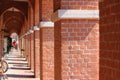 Brick arch perspective outdoor in sunshine day