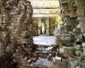 Bricks falling down in an abandoned fort