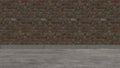 Brick and asphalt gray clean empty wall old atmosphere 3d rendered background design material