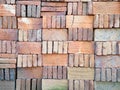 Brick background neatly arranged in natural color