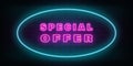 brick blue pink special offer circle neon background