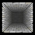 Brick box in perspective. 3d room