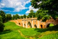 Brick bridge. The architecture of the Tsaritsyno Park in Moscow. Russia. Royalty Free Stock Photo