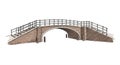 Brick bridge illustration with a single arch and a raised pathway. It features simple Royalty Free Stock Photo
