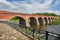 Brick bridge in Latvia, Kuldiga town Royalty Free Stock Photo