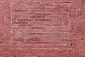 Brick building blocked window garden wall painted red Royalty Free Stock Photo