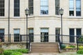 Brick Building with Lamposts Royalty Free Stock Photo