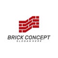 Brick Building logo design vector, Brickwork simple modern logo template, Emblem, Design Concept, Creative Symbol, Icon Royalty Free Stock Photo