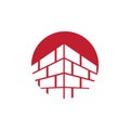Brick Building logo design vector, Brickwork simple modern logo template, Emblem, Design Concept, Creative Symbol, Icon Royalty Free Stock Photo