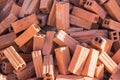 The brick building material used for building construction Royalty Free Stock Photo