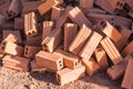 The brick building material used for building construction Royalty Free Stock Photo