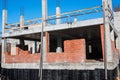 Brick building under construction close Royalty Free Stock Photo