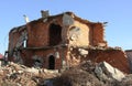 Brick building under demolition Royalty Free Stock Photo