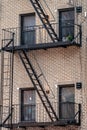 Brick buildings with fire stairs  in New York City Royalty Free Stock Photo