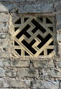 The brick carving flower of window