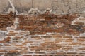The brick cement wall exture has many horizontal.