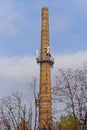 Brick chimney communication antennas Royalty Free Stock Photo