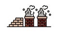 Brick Chimney Stack Icon, Industrial Building Element, vector design Generative AI Royalty Free Stock Photo