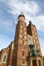 Brick church of Saint Mary in Krakow, Poland Royalty Free Stock Photo