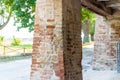 Brick column of country mill Royalty Free Stock Photo