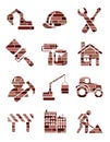 Brick construction icons