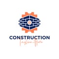 Brick construction inspiration illustration logo