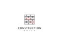 Brick construction logo design template. Royalty Free Stock Photo