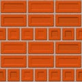 Brick drawing. Seamless red brick wall background - texture pattern for continuous replication Royalty Free Stock Photo